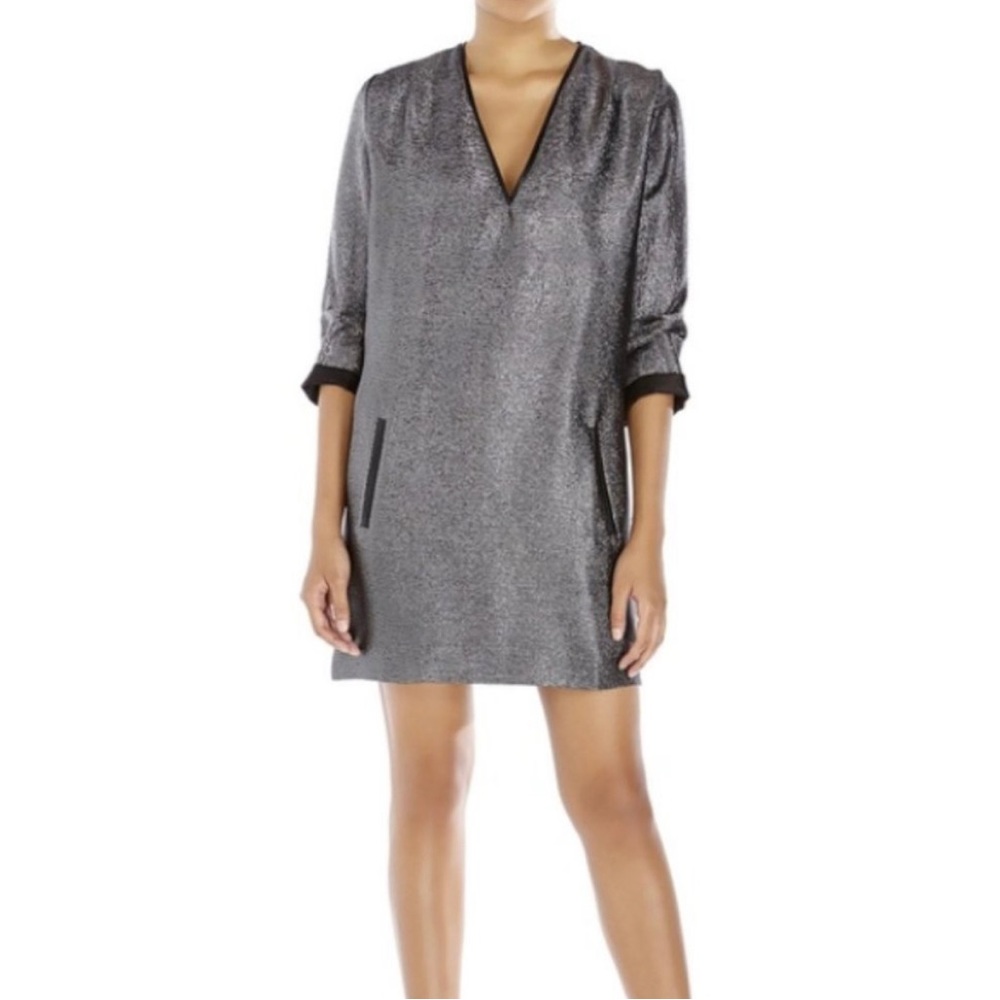 Maje silver cute dress with pocket, size 1. only wore once.